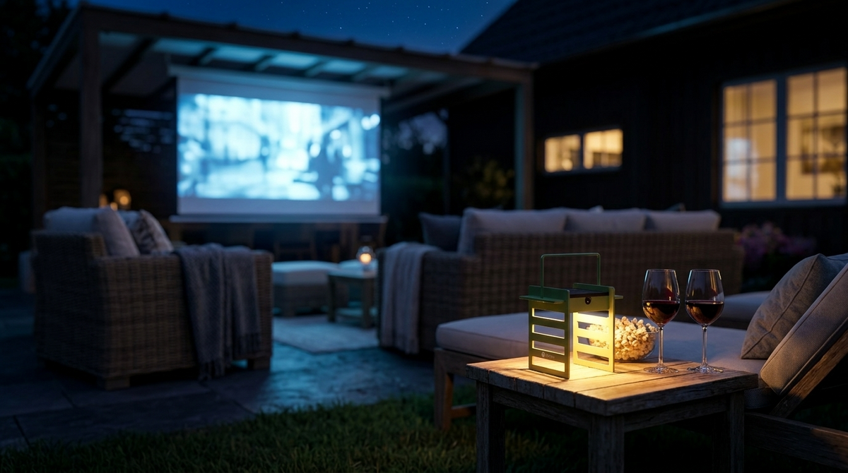 The Acoustic Cinema: Crafting Glare-Free Ambience for Outdoor Screening Rooms with Solar Table Lamps